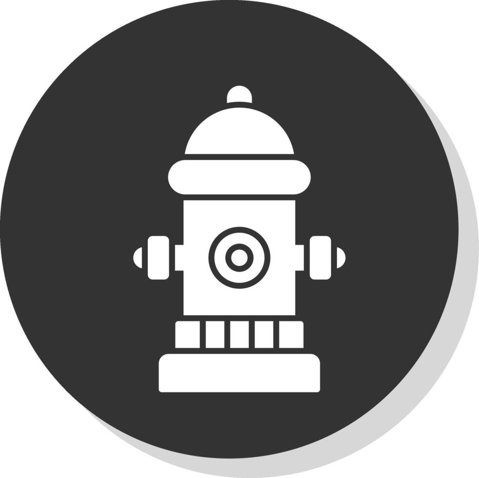 Fire Hydrant Glyph Grey Circle Icon vector