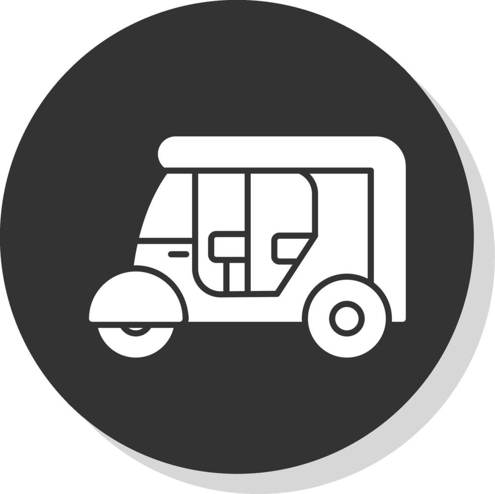 Rickshaw Glyph Grey Circle Icon vector