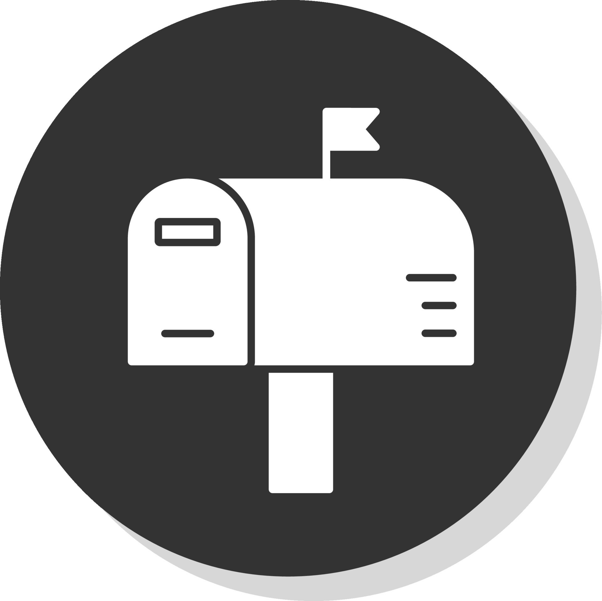 Mailbox Glyph Grey Circle Icon 42796070 Vector Art at Vecteezy