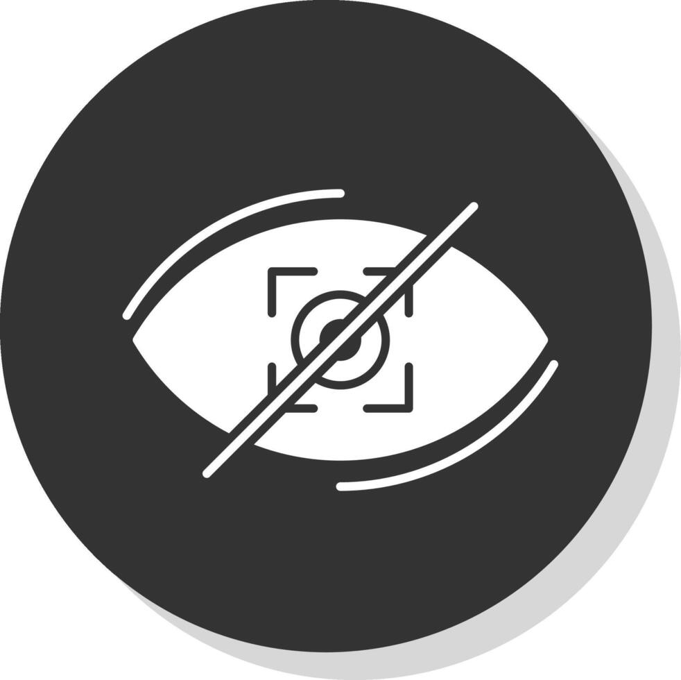 Visibility Off Glyph Grey Circle Icon vector