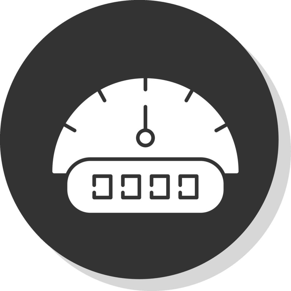 Tachometer Glyph Grey Circle Icon vector
