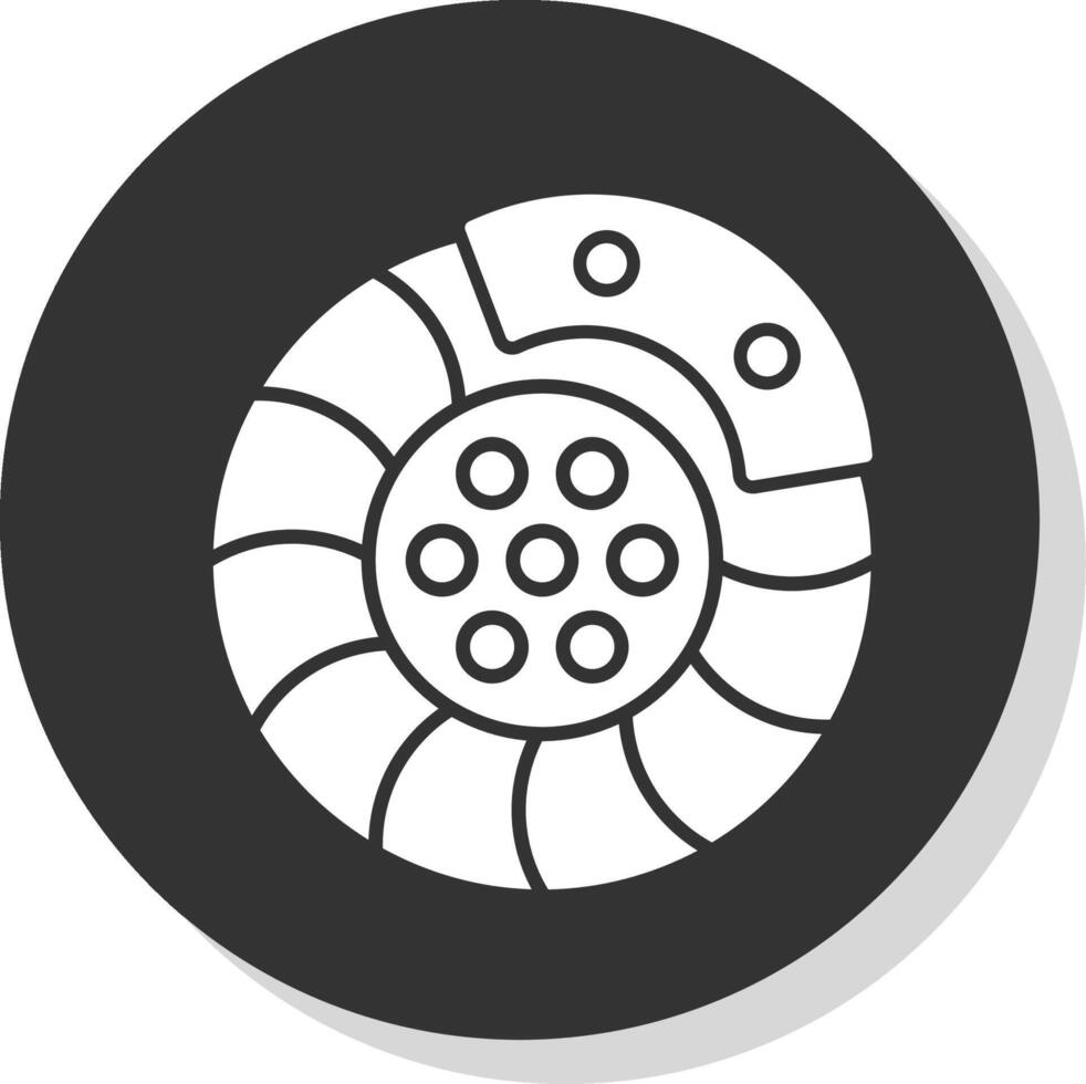 Brake Disk Glyph Grey Circle Icon vector