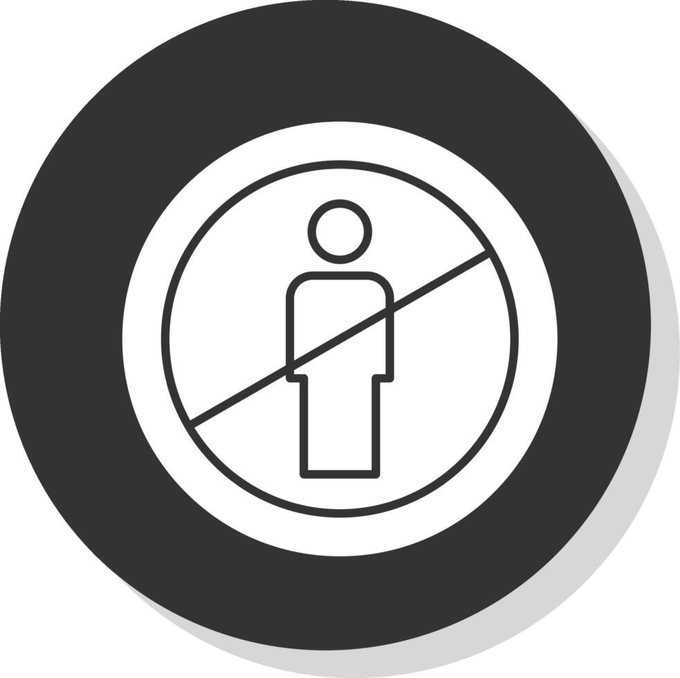 No Entry Glyph Grey Circle Icon vector