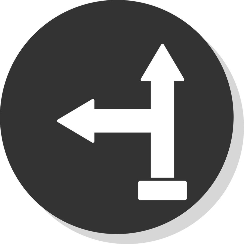 Go Left Glyph Grey Circle Icon vector