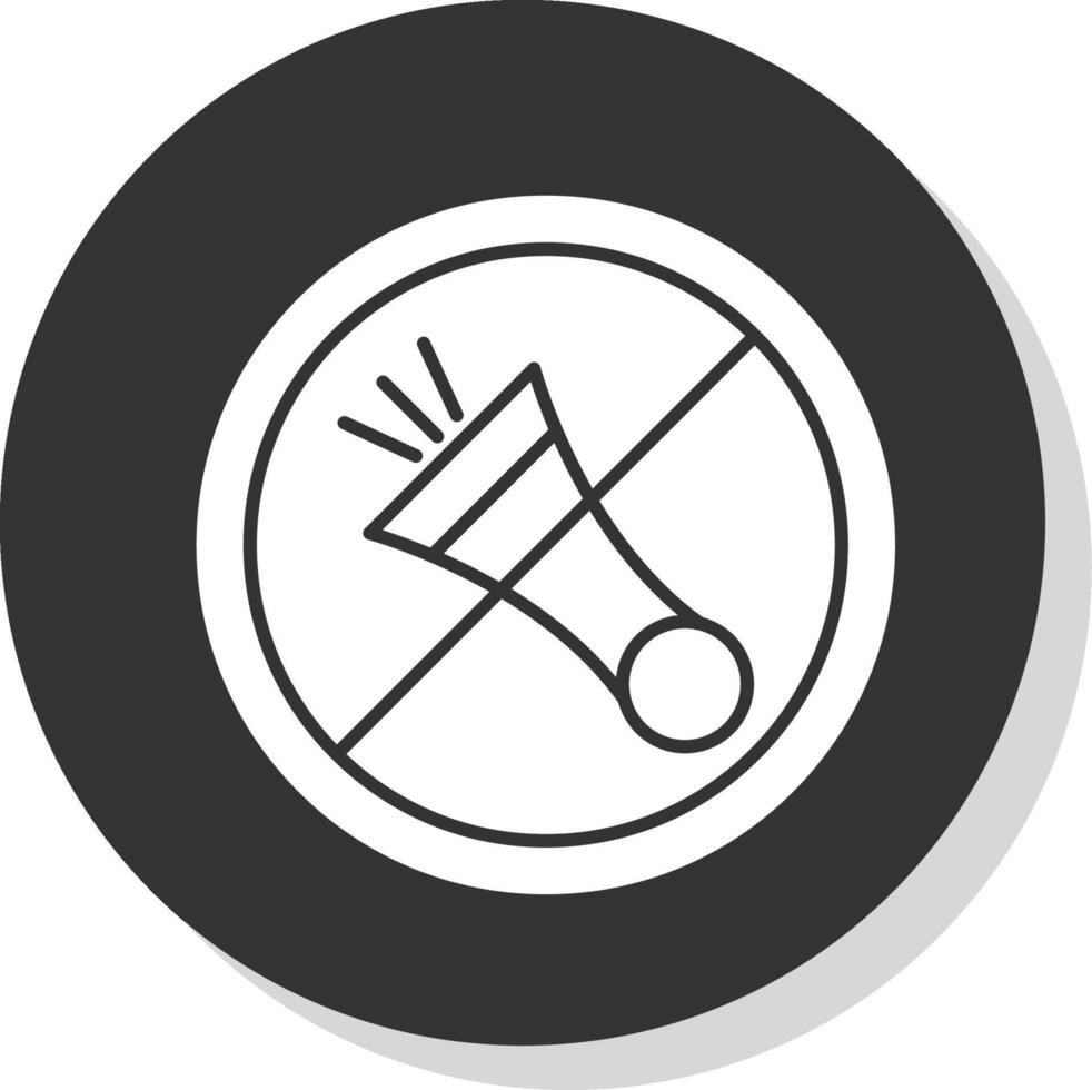 No Horn Glyph Grey Circle Icon vector