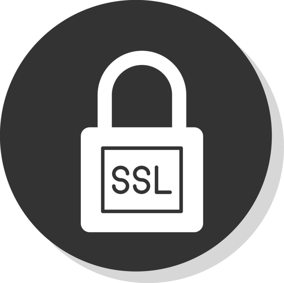 ssl glifo gris circulo icono vector