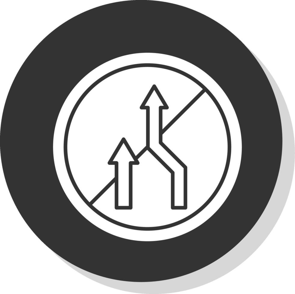 No Overtaking Glyph Grey Circle Icon vector
