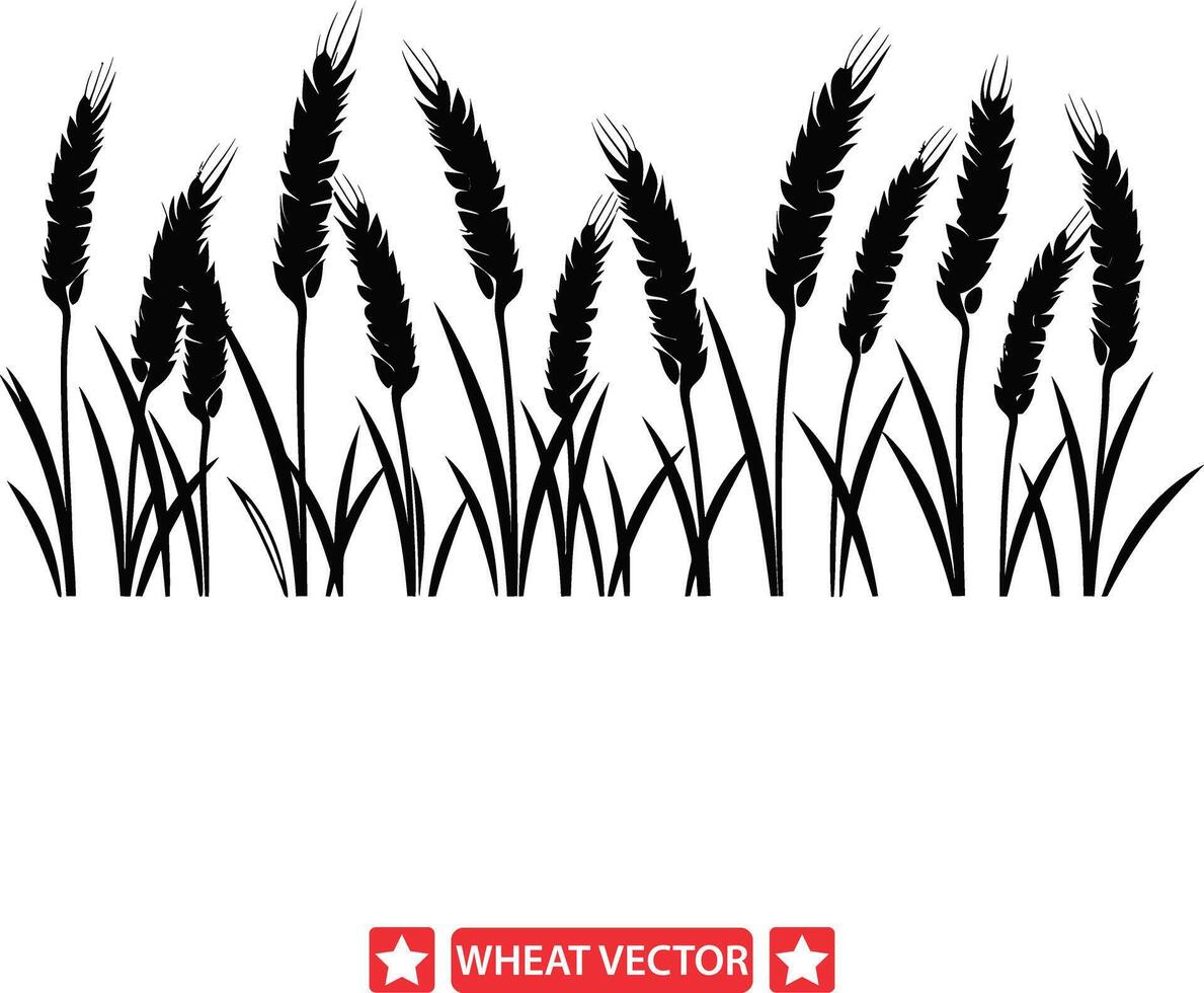 Wheat Whispers Tranquil Silhouette Collection vector