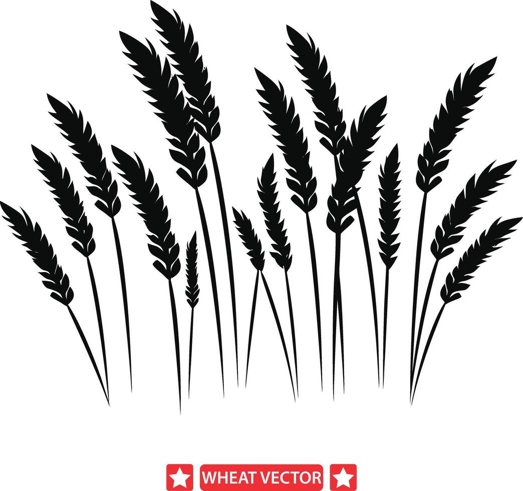 Wheat Symphony Captivating Silhouette Showcase vector