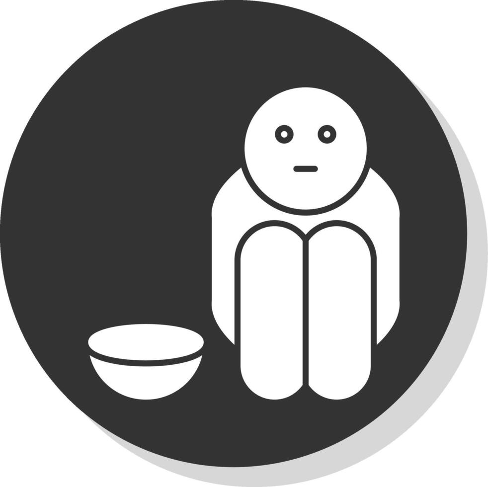 Hunger Glyph Grey Circle Icon vector