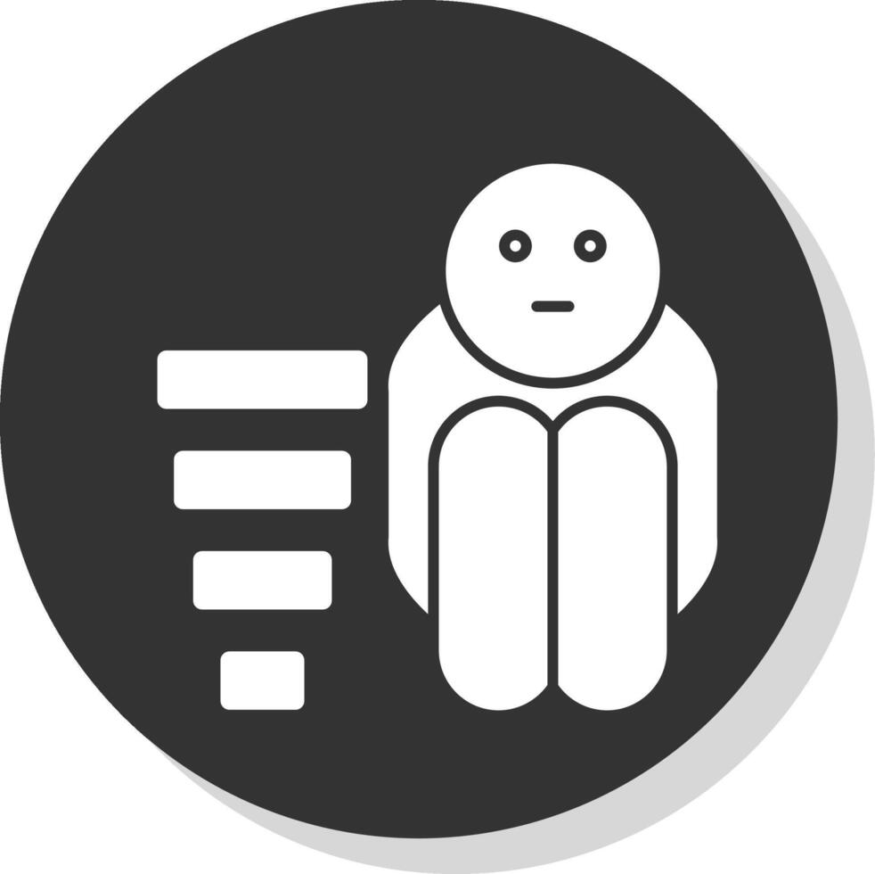 Poor Glyph Grey Circle Icon vector