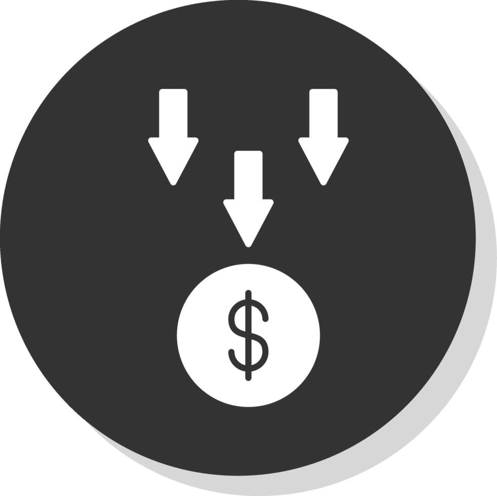 Bankruptcy Glyph Grey Circle Icon vector