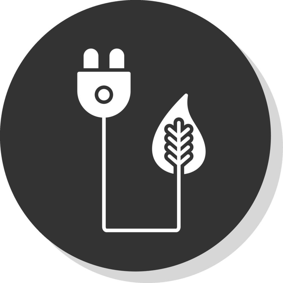 Bio Energy Glyph Grey Circle Icon vector