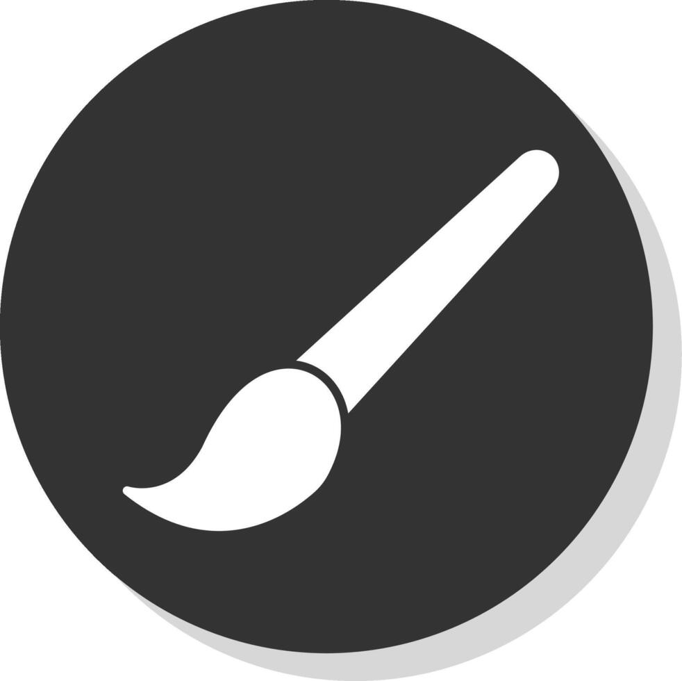 Brush Glyph Grey Circle Icon vector