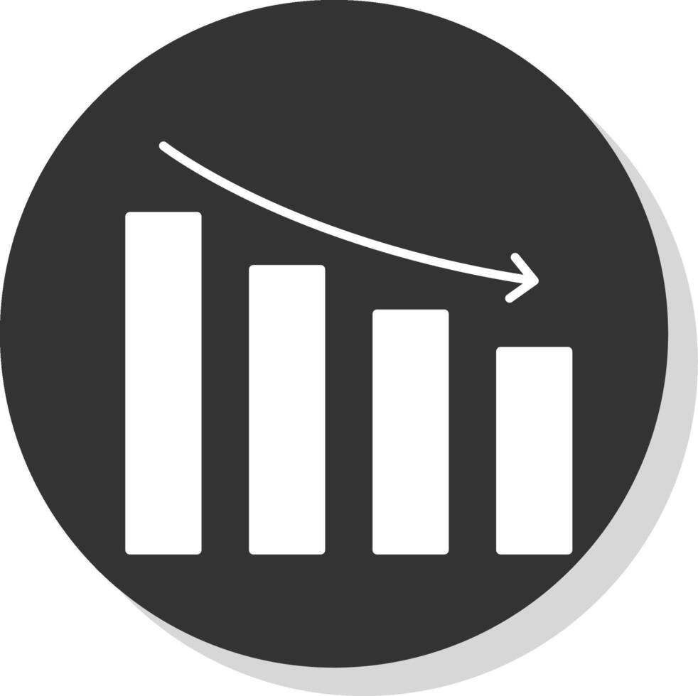 Reputation Loss Glyph Grey Circle Icon vector