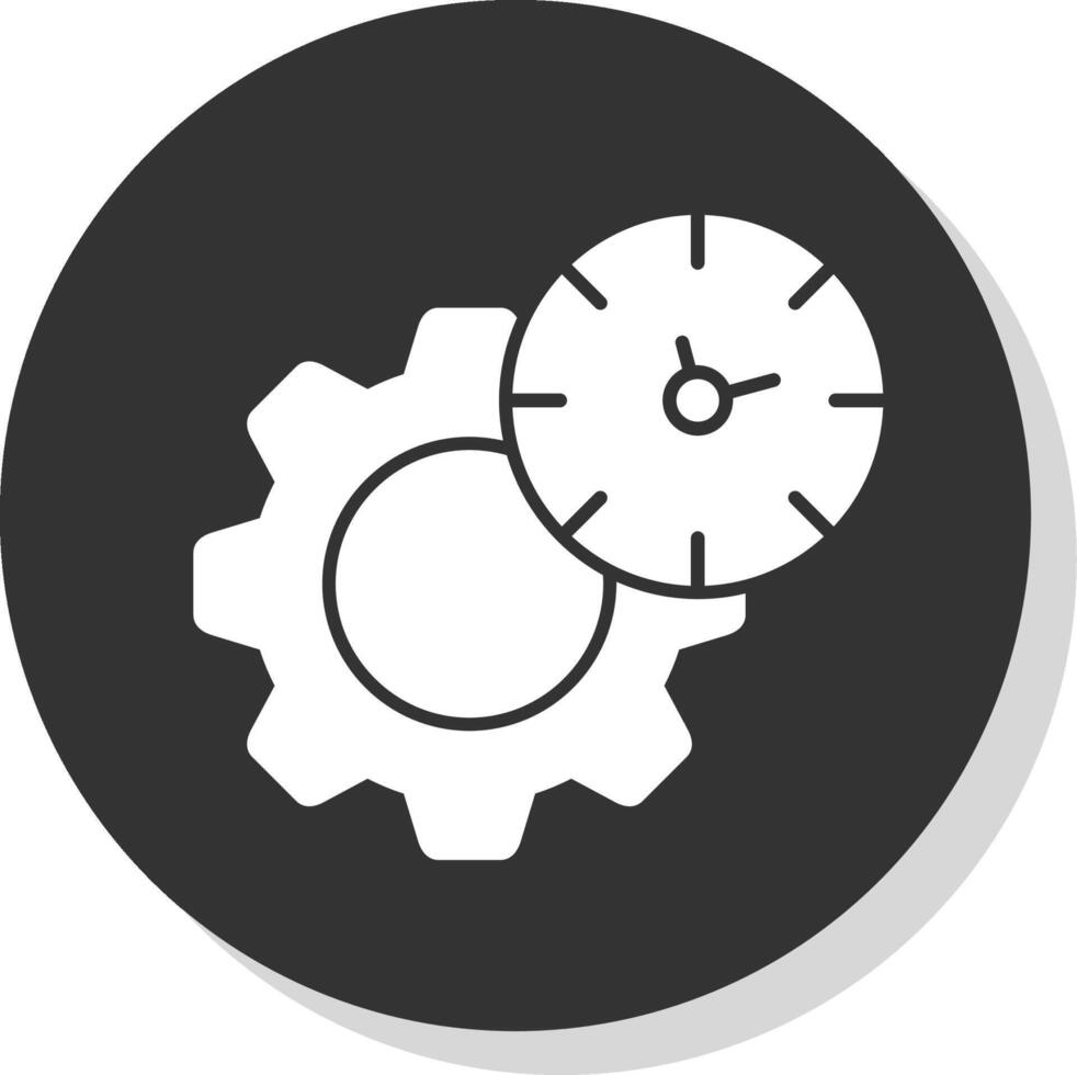 eficiencia glifo gris circulo icono vector