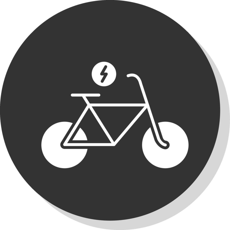 eléctrico bicicleta glifo gris circulo icono vector
