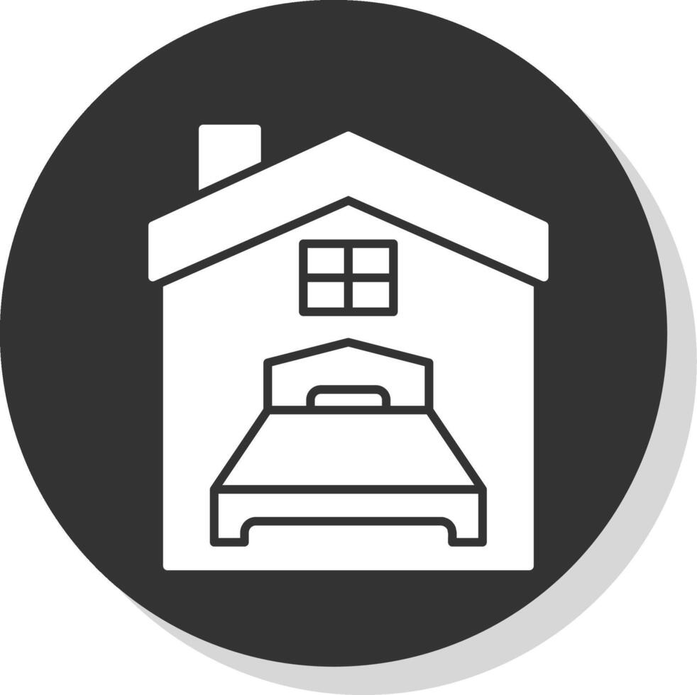 Bedroom Glyph Grey Circle Icon vector