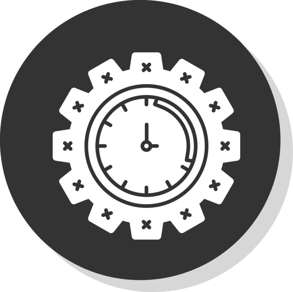 hora administración glifo gris circulo icono vector