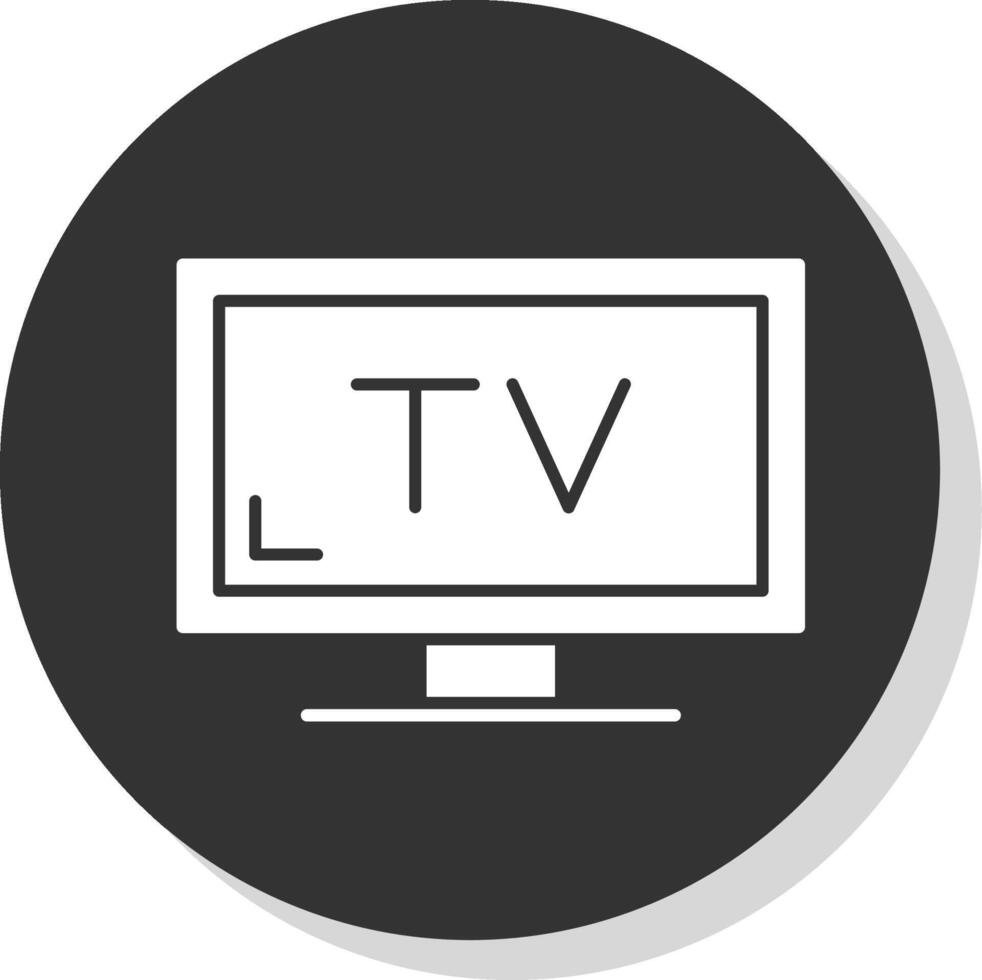 televisión glifo gris circulo icono vector