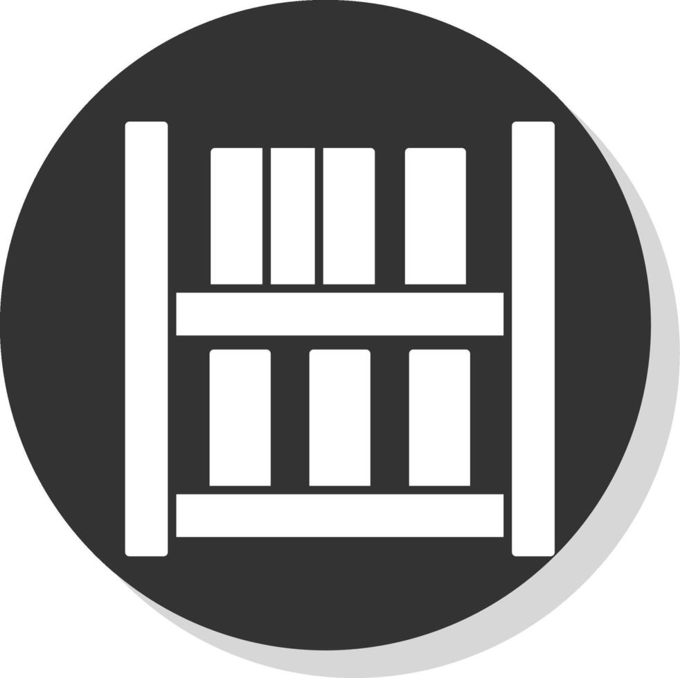 Bookshelf Glyph Grey Circle Icon vector