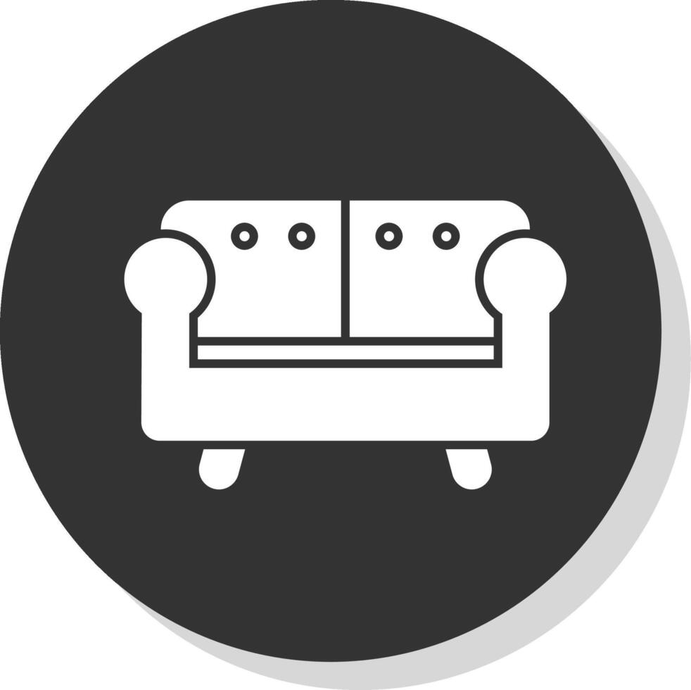 Sofa Glyph Grey Circle Icon vector