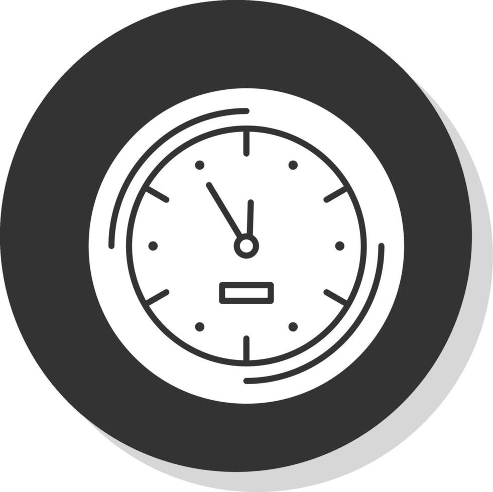 Wall Clock Glyph Grey Circle Icon vector