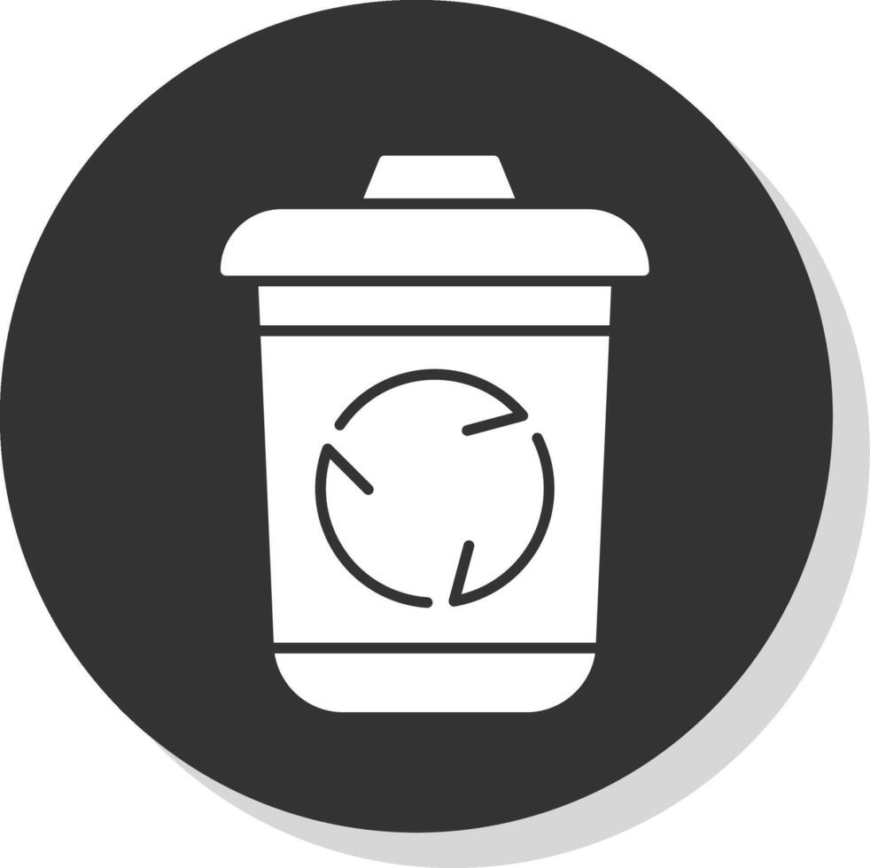 Recycle Bin Glyph Grey Circle Icon vector