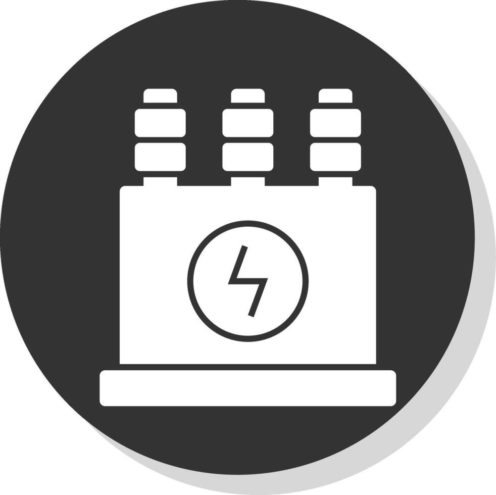 Power Transformer Glyph Grey Circle Icon vector