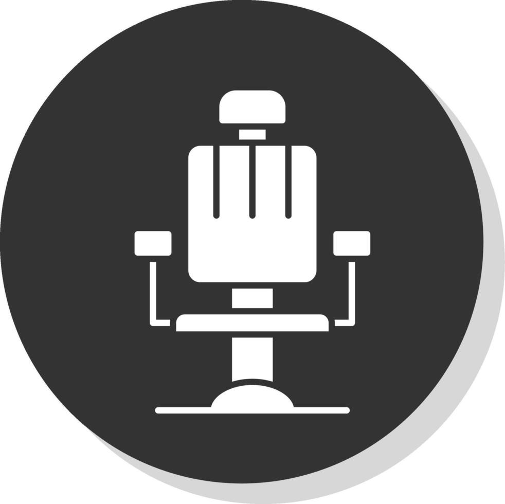 Barber Chair Glyph Grey Circle Icon vector