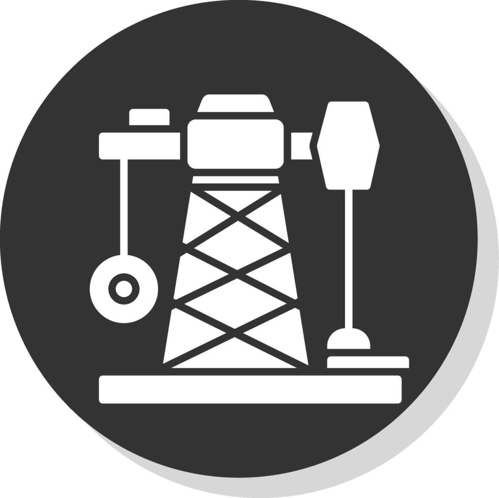 Oil Mining Glyph Grey Circle Icon vector