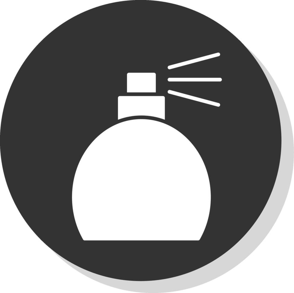 perfume botella glifo gris circulo icono vector