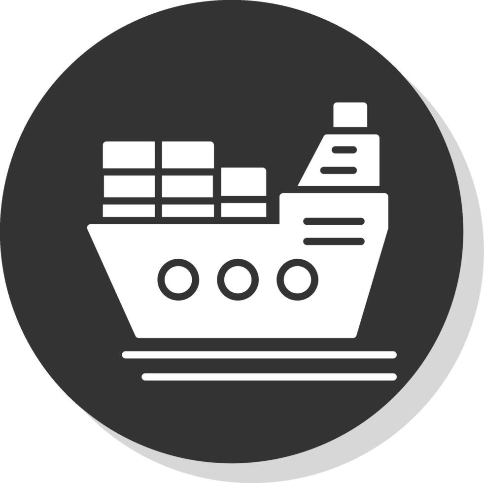 Ship Glyph Grey Circle Icon vector