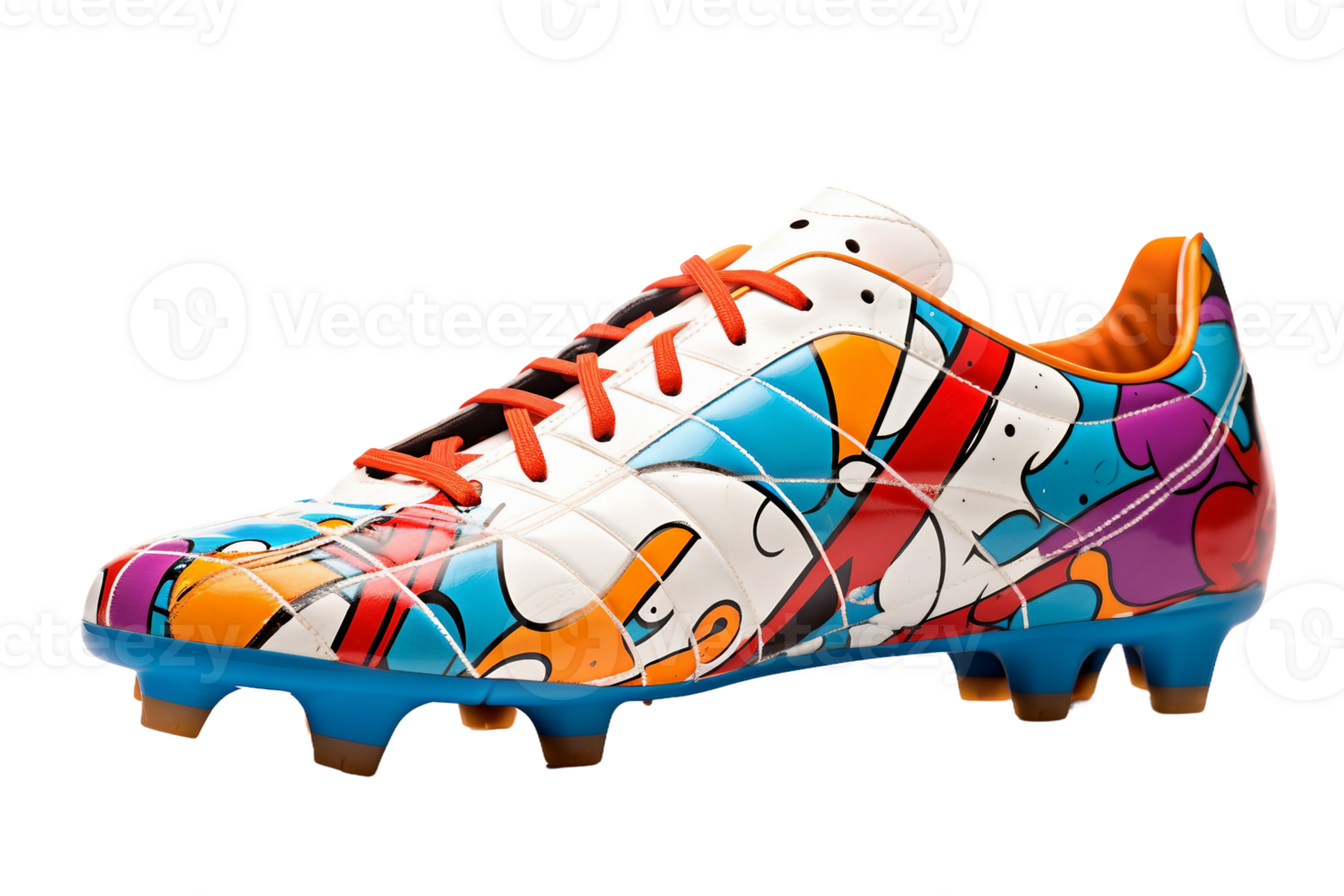 Soccer-themed Cleats on transparent background. png