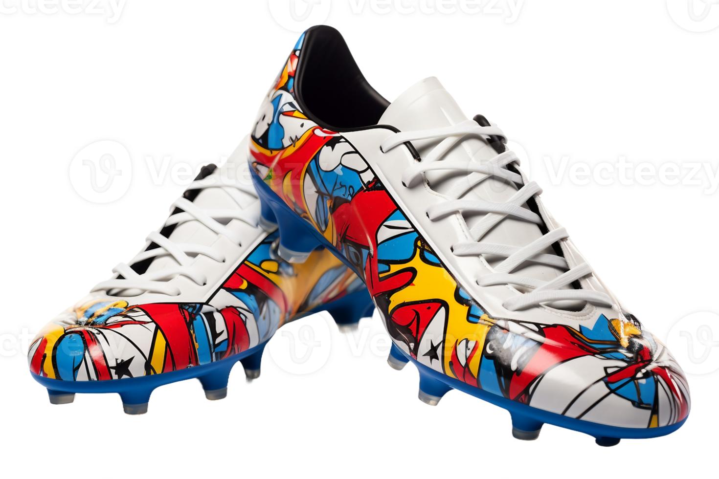 Soccer-themed Cleats on transparent background. png