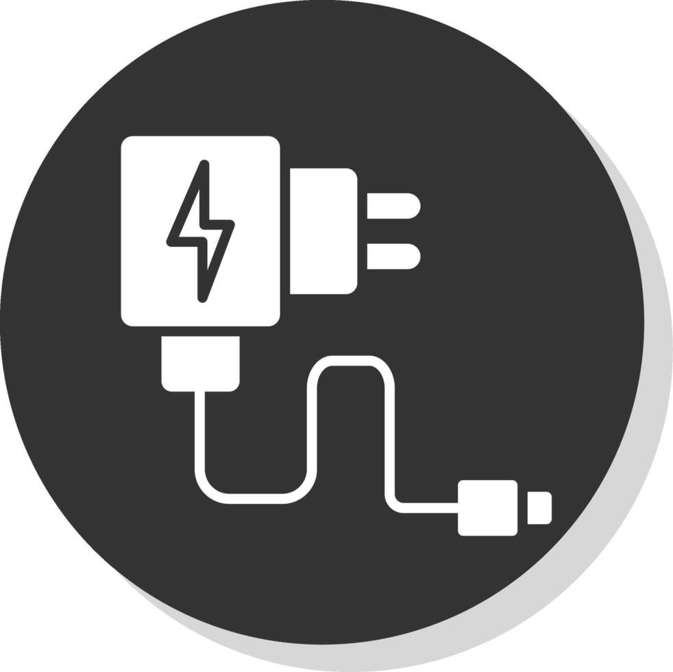 Charger Glyph Grey Circle Icon vector