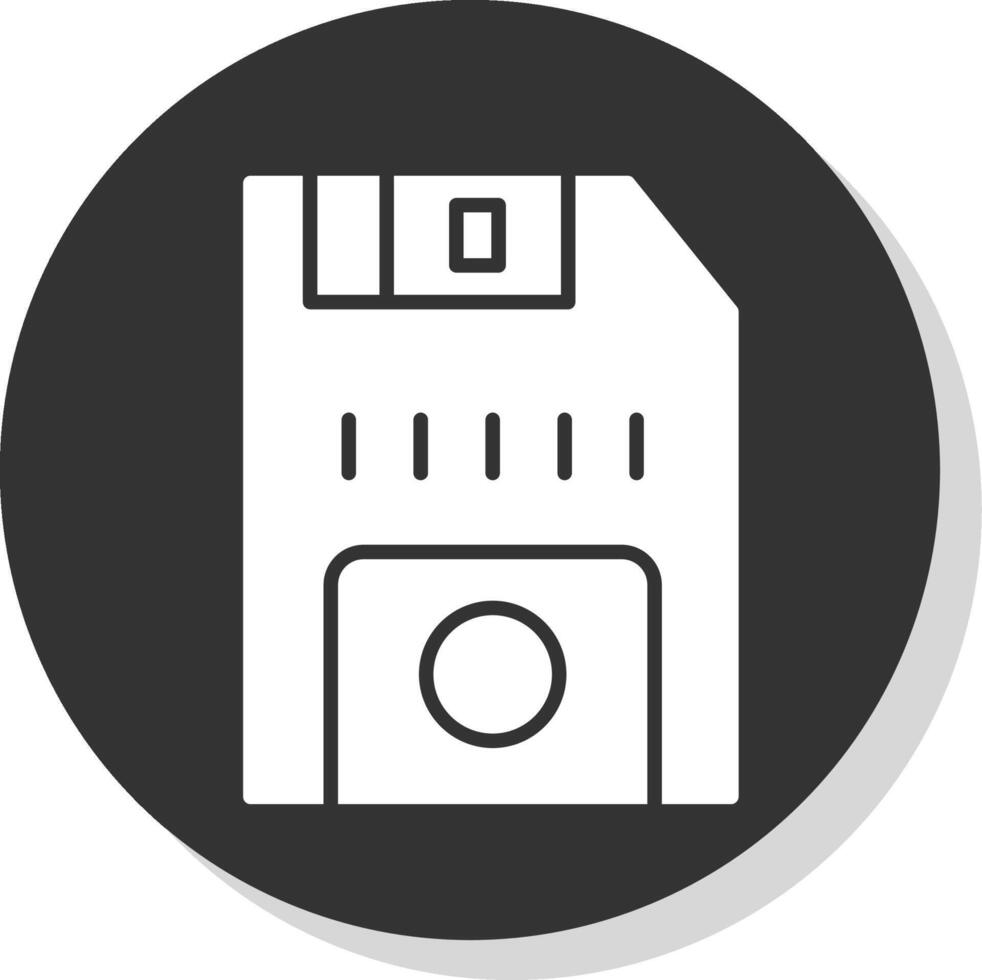 Floppy Disk Glyph Grey Circle Icon vector