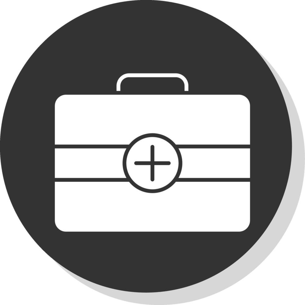 First Aid kit Glyph Grey Circle Icon vector