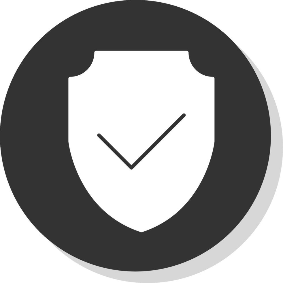Shield Glyph Grey Circle Icon vector