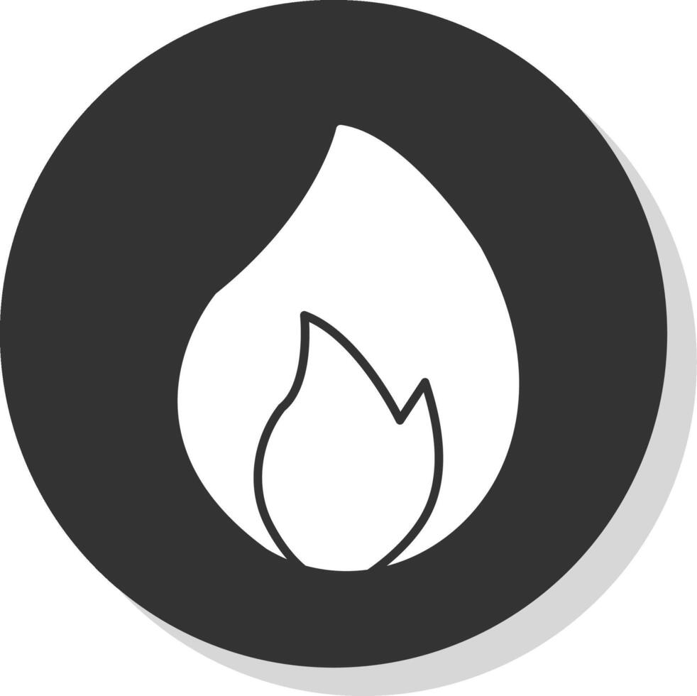 Burn Glyph Grey Circle Icon vector