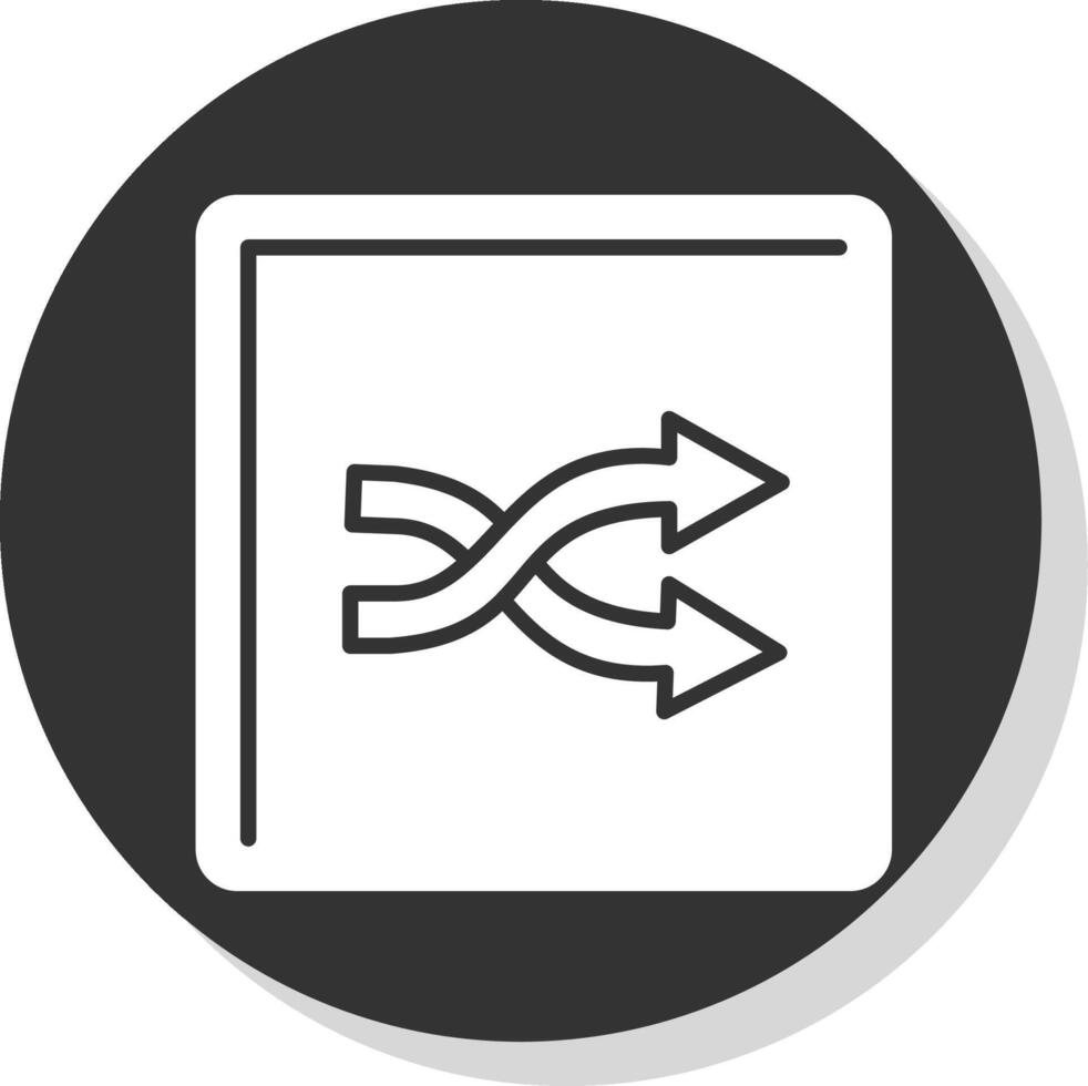 Shuffle Glyph Grey Circle Icon vector