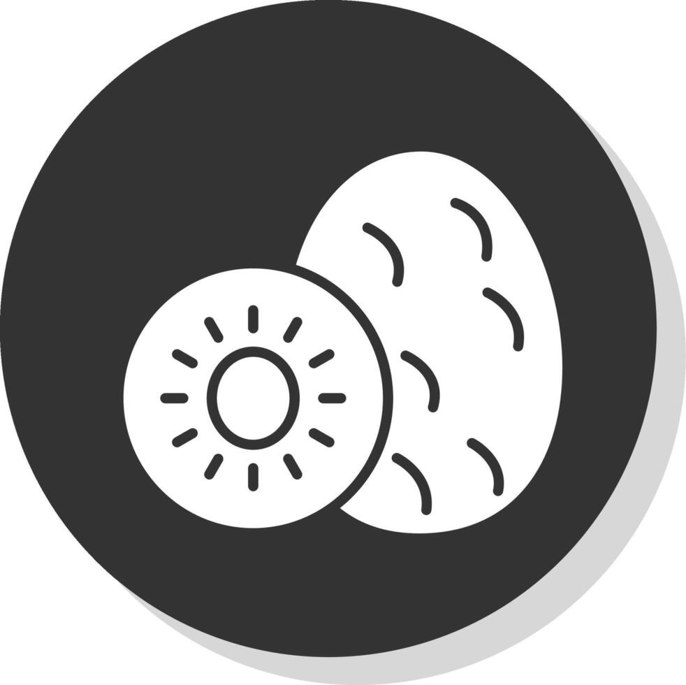 kiwi glifo gris circulo icono vector