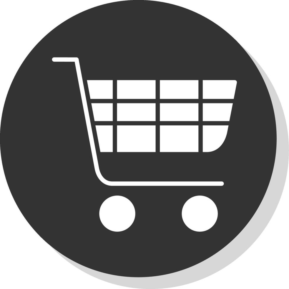 compras cesta glifo gris circulo icono vector