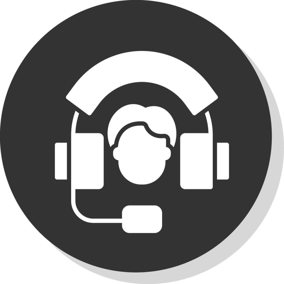 Call Center Glyph Grey Circle Icon vector