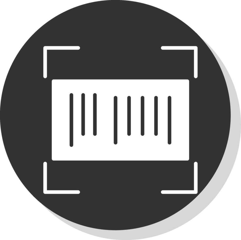 Barcode Glyph Grey Circle Icon vector