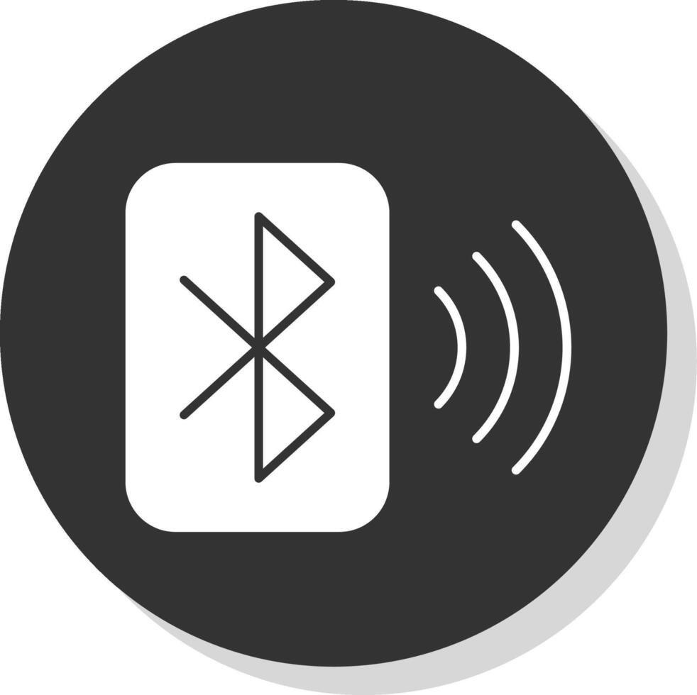 Bluetooth glifo gris circulo icono vector