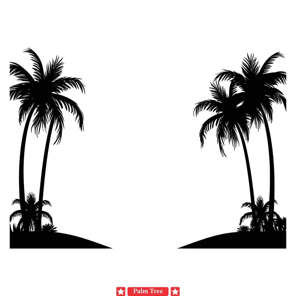 Palmscape Collection Creating a Relaxing Ambiance with Palm Tree Silhouettes. vector