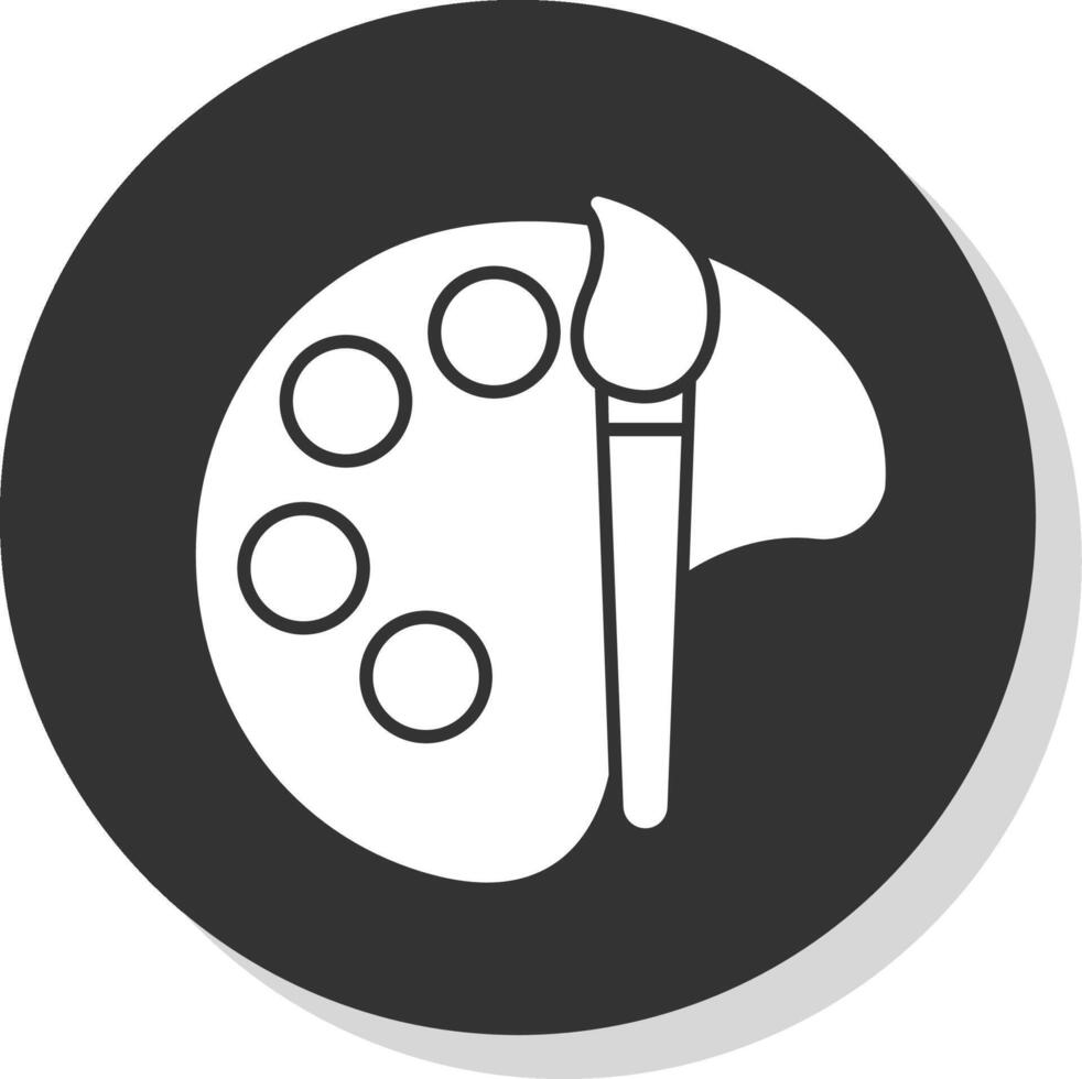 Art Glyph Grey Circle Icon vector