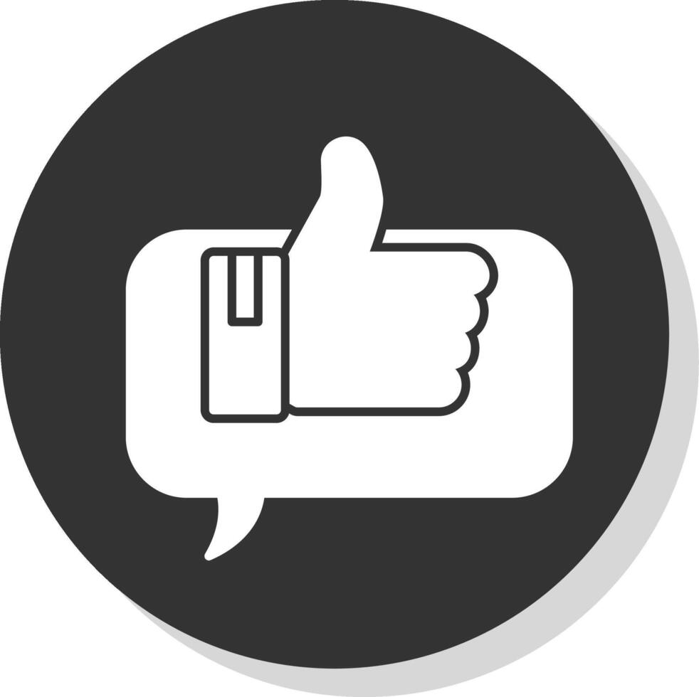 Positive Comment Glyph Grey Circle Icon vector