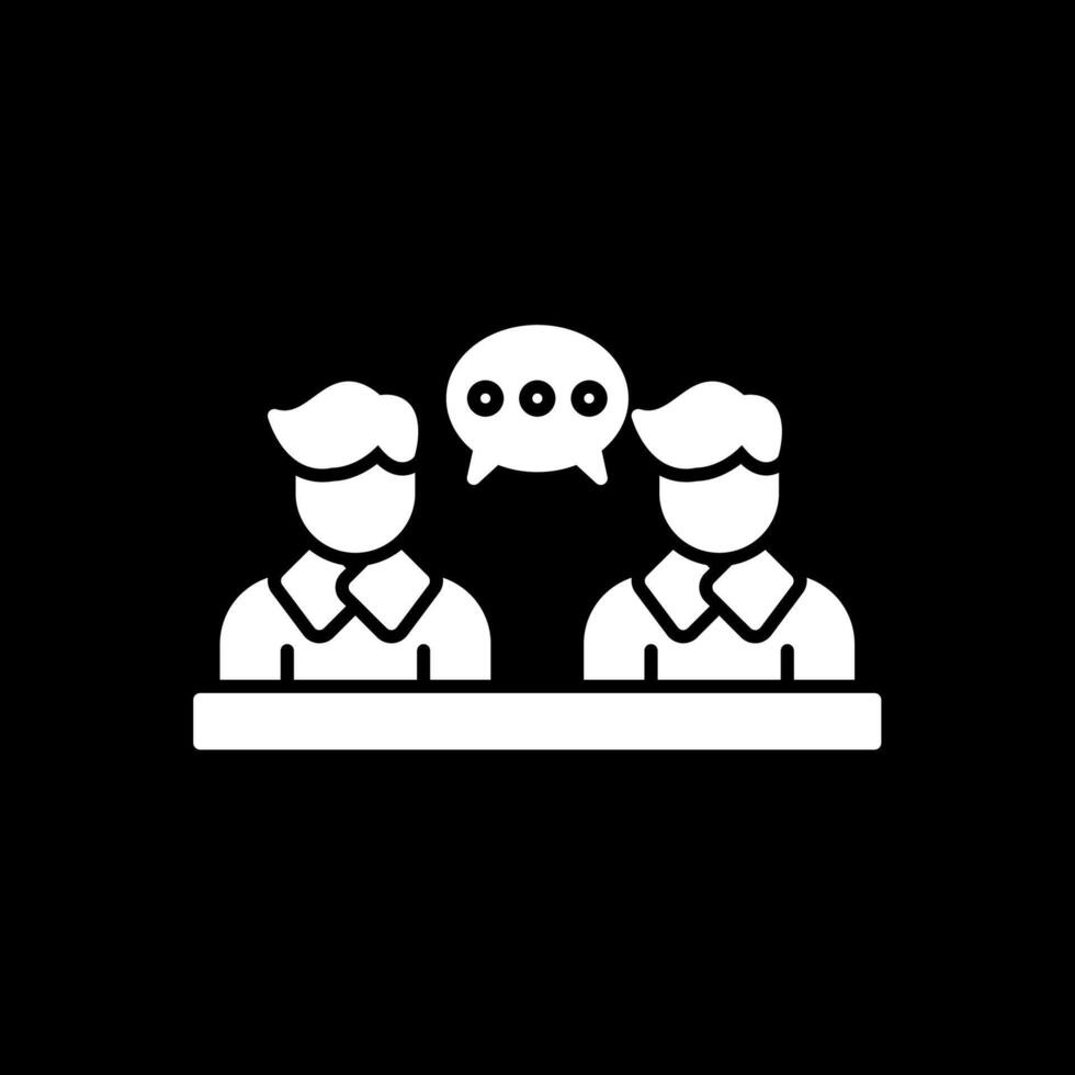 Business Meeting Glyph Inverted Icon vector